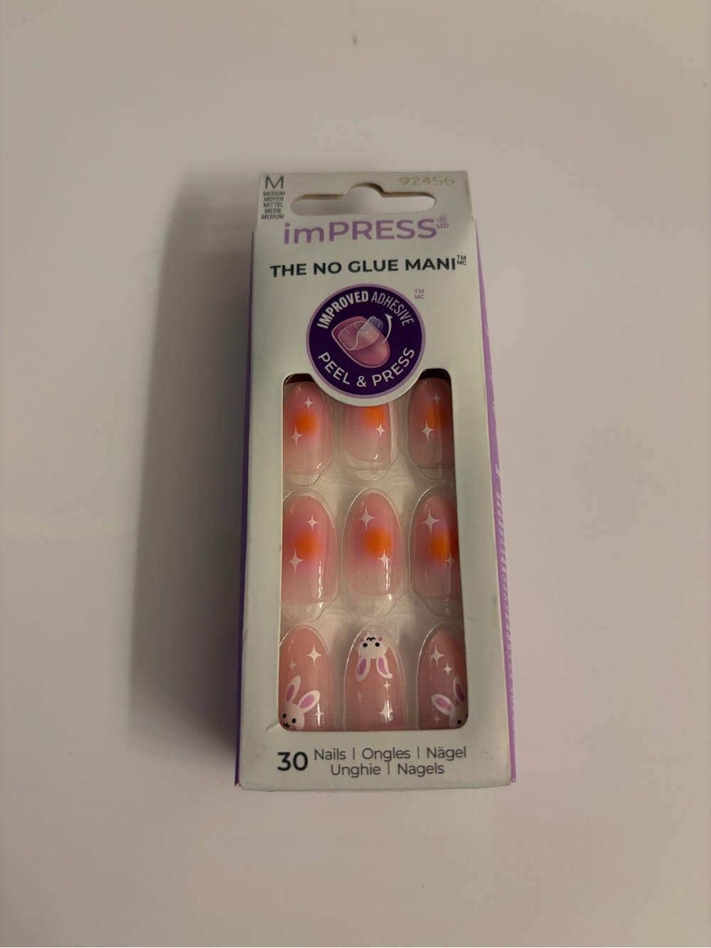 imPRESS No Glue Mani Pink Gradient Bunny Press-On Nails